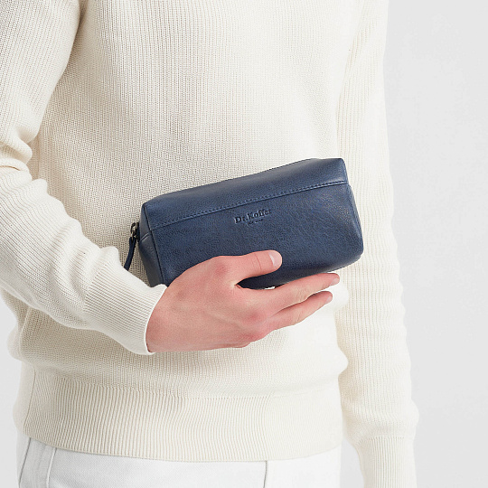 Несессер Dr.Koffer из натуральной кожи синий