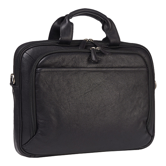 Деловая сумка Dr.Koffer из натуральной кожи черная