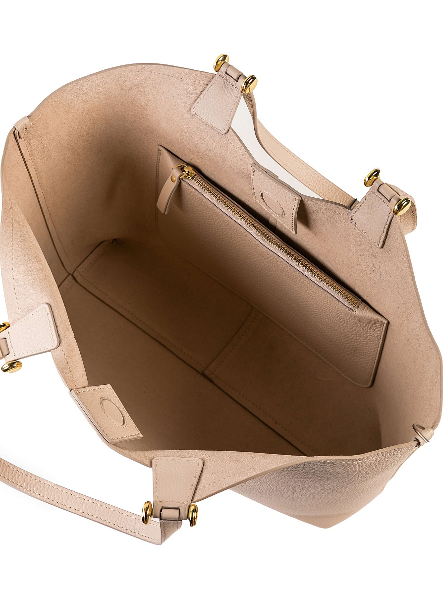 Женская сумка Dr. Koffer из натуральной кожи бежевая