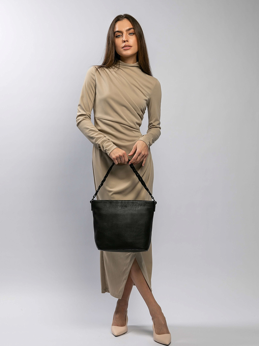 Женская сумка Dr.Koffer из натуральной кожи чёрная