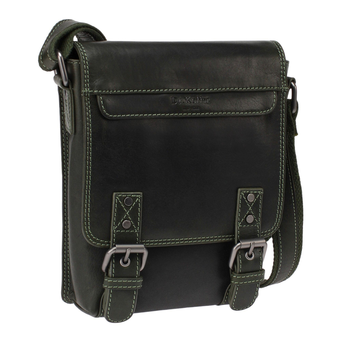 Сумка через плечо Dr.Koffer из натуральной кожи зеленая