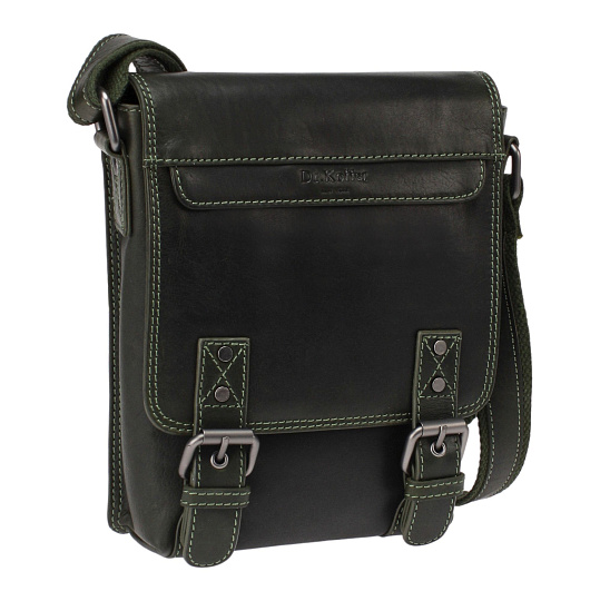 Сумка через плечо Dr.Koffer из натуральной кожи зеленая