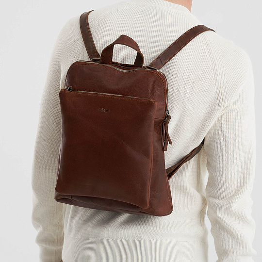 Рюкзак Dr.Koffer из натуральной кожи светло-коричневый