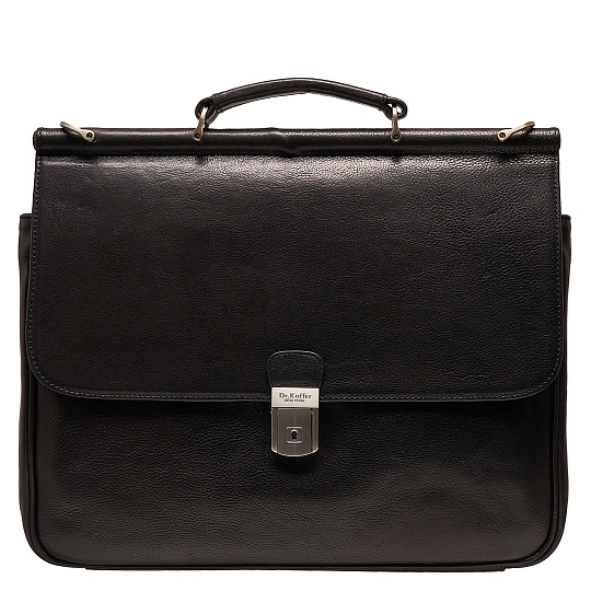 Портфель Dr.Koffer из натуральной кожи черный