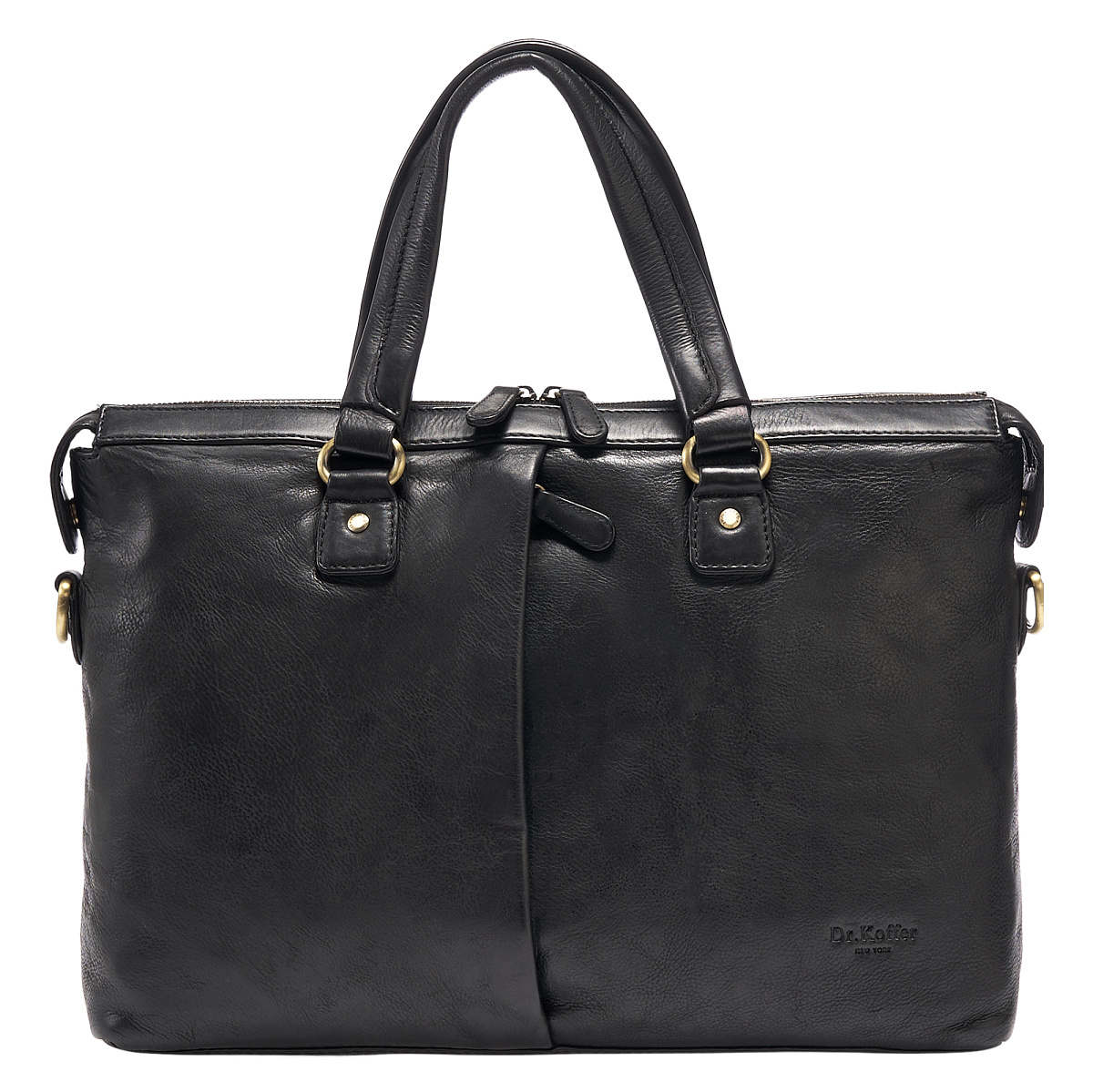 Деловая сумка Dr.Koffer из натуральной кожи черная