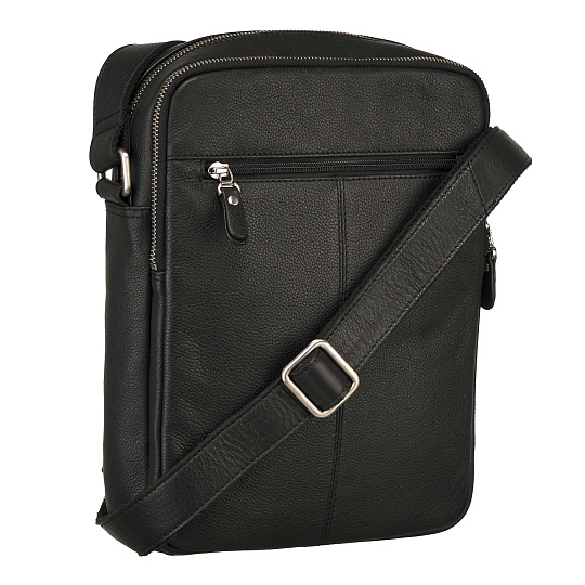 Сумка через плечо Dr.Koffer из натуральной кожи черная