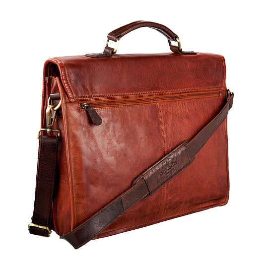 Портфель Dr.Koffer из натуральной кожи светло-коричневый