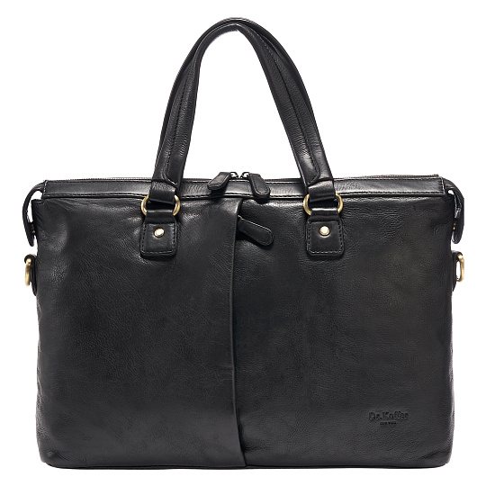 Деловая сумка Dr.Koffer из натуральной кожи черная