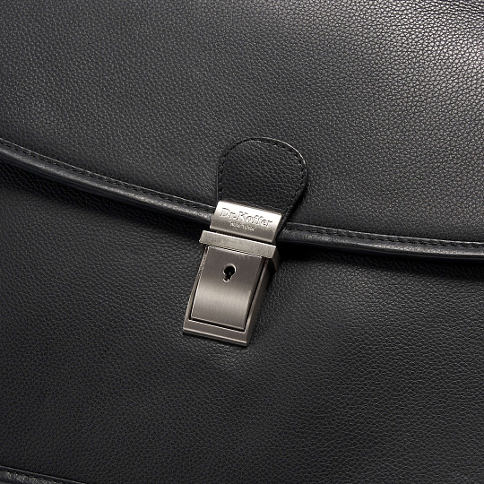 Портфель Dr.Koffer из натуральной кожи черный