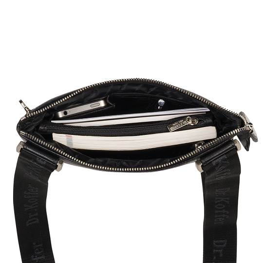 Сумка через плечо Dr.Koffer из натуральной кожи черная