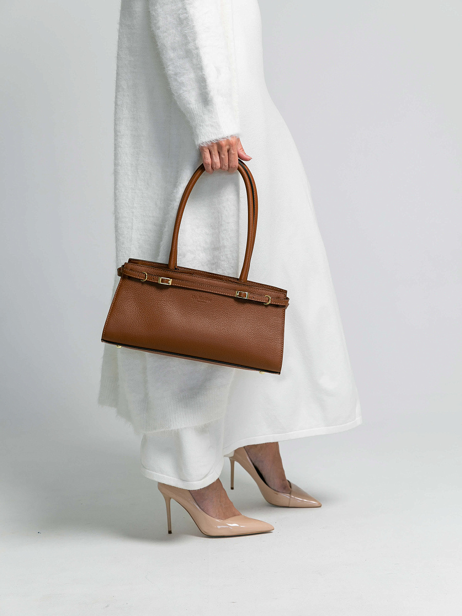 Женская сумка Dr.Koffer из натуральной кожи коричневая