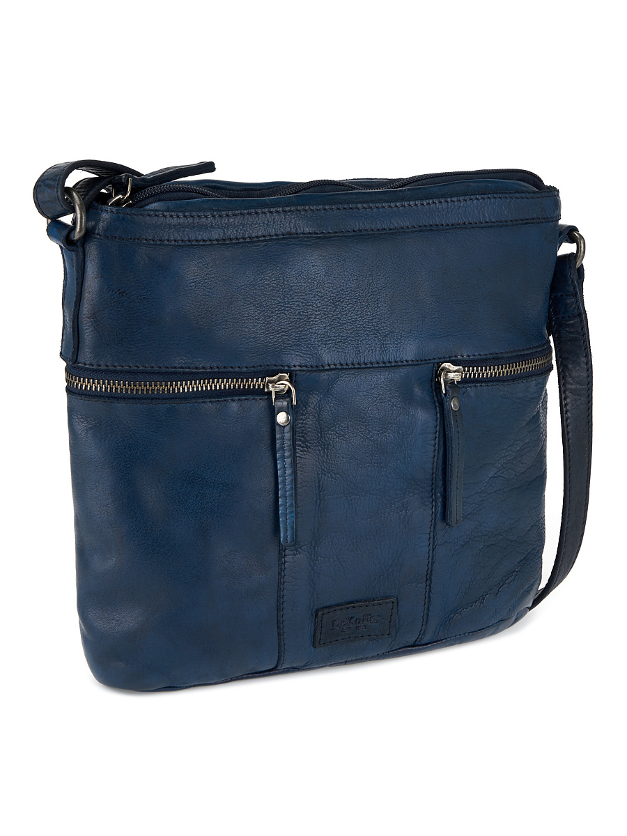 Сумка через плечо Dr.Koffer из натуральной кожи синяя