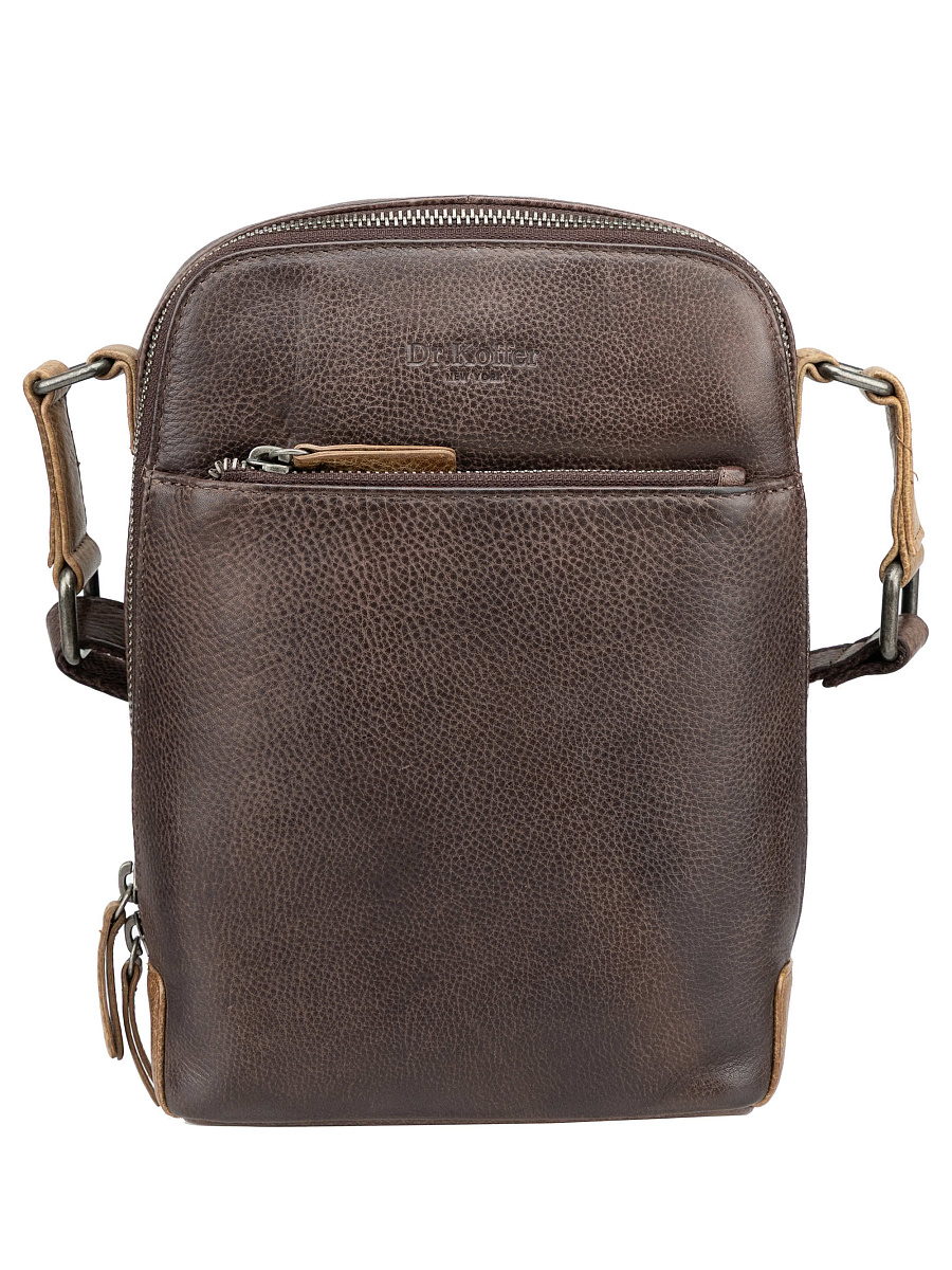 Сумка через плечо Dr. Koffer из натуральной кожи коричневая