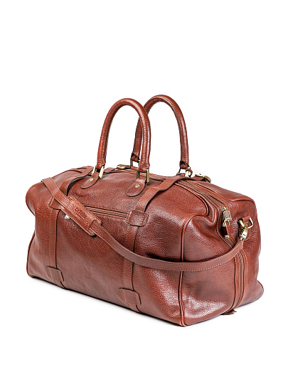 Сумка дорожная Dr.Koffer из натуральной кожи коричневая