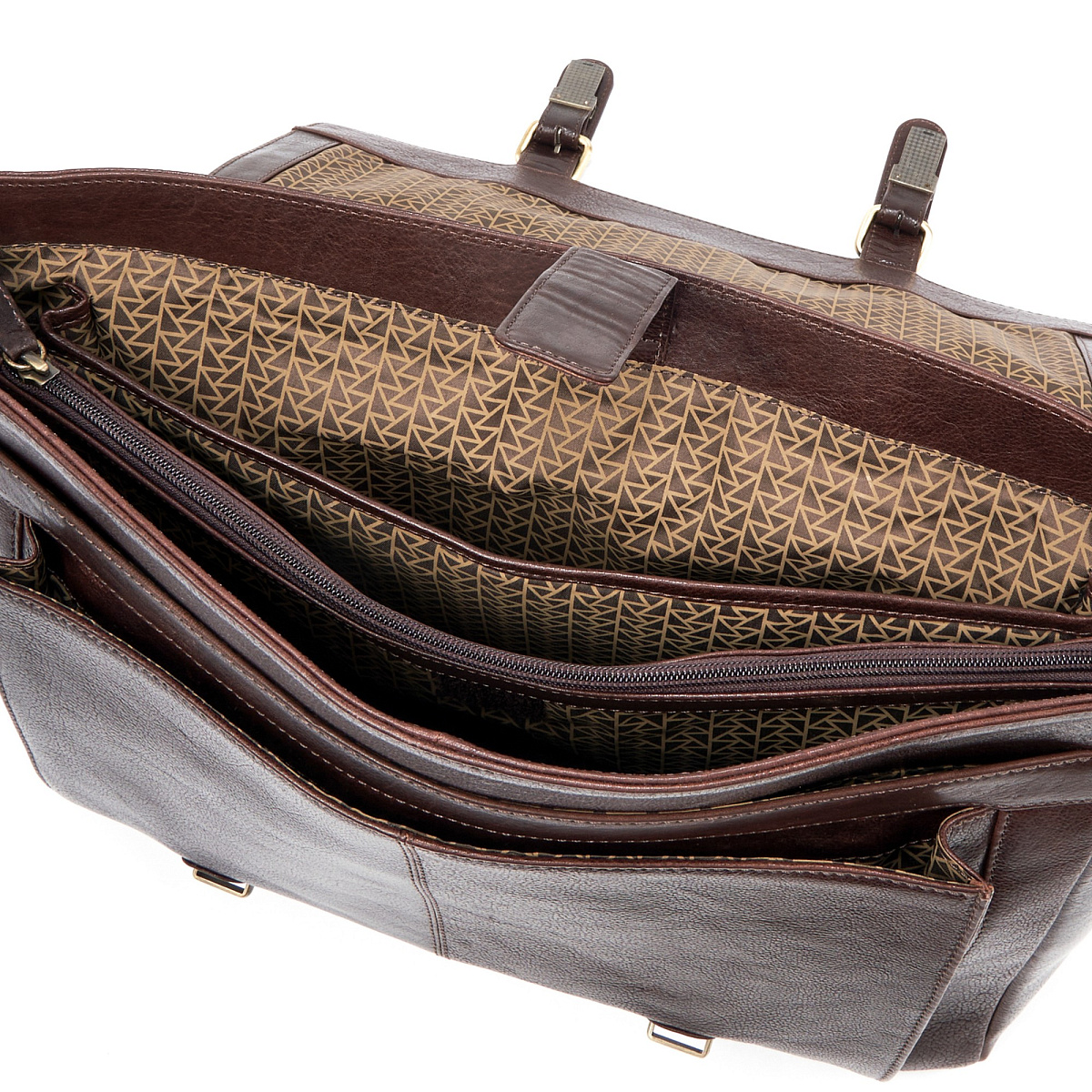 Портфель Dr.Koffer из натуральной кожи темно-коричневый