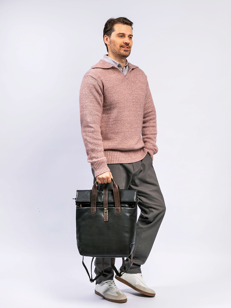 Рюкзак Dr. Koffer из натуральной кожи черный