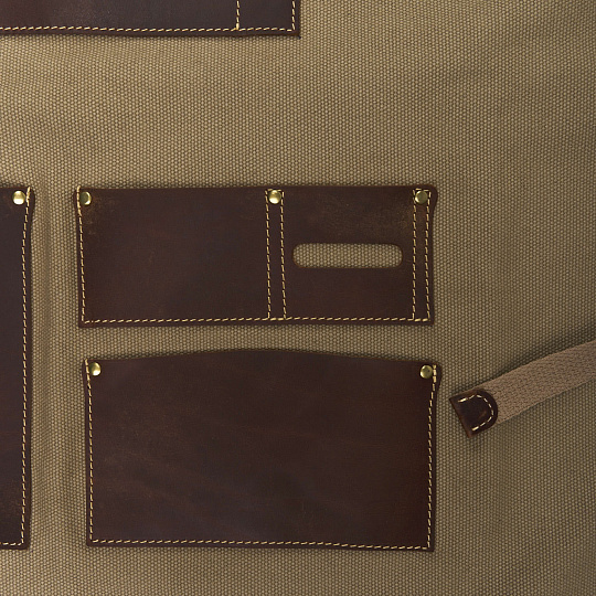 Др.Коффер фартук с кожаными карманами M-079