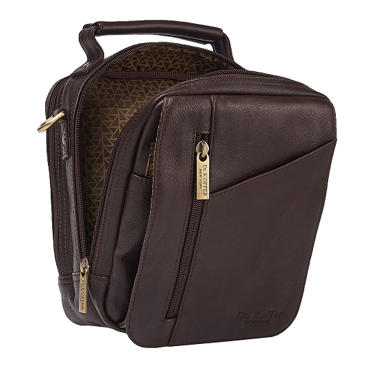 Сумка через плечо Dr.Koffer из натуральной кожи коричневая