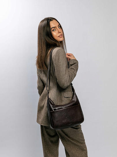 Женская сумка Dr.Koffer из натуральной кожи коричневая