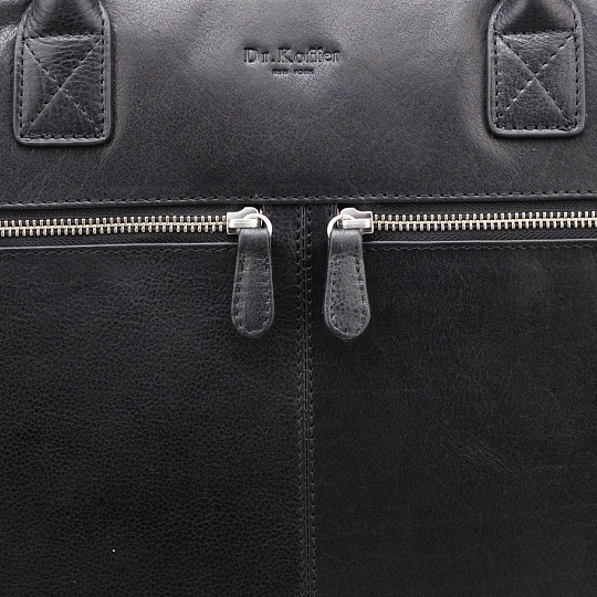 Деловая сумка Dr.Koffer из натуральной кожи черная