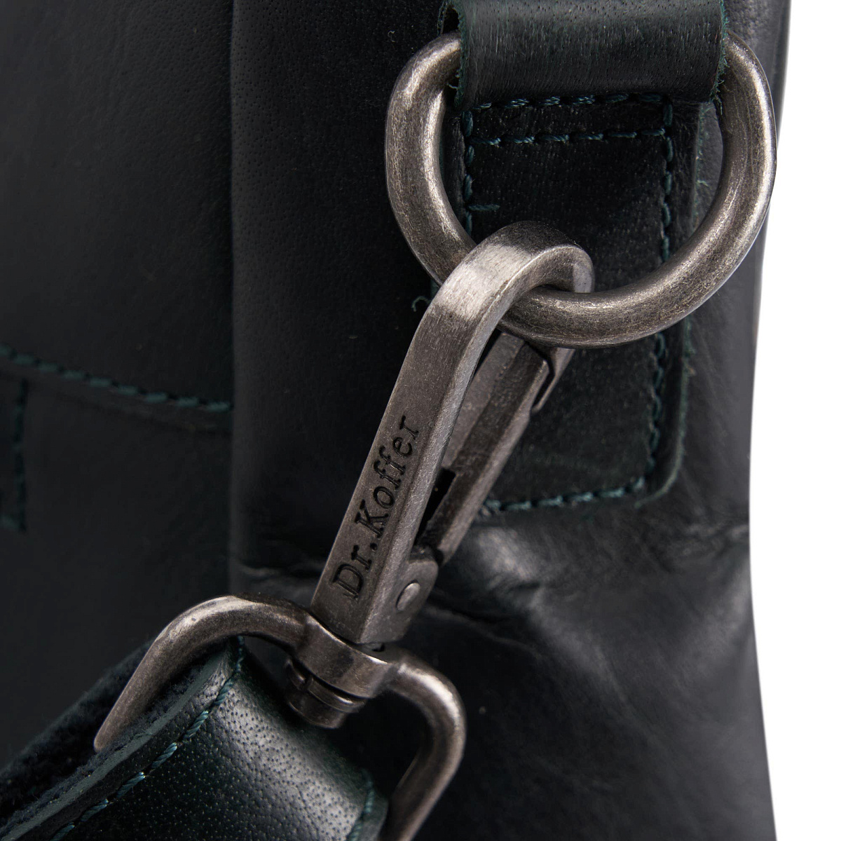 Деловая сумка Dr.Koffer из натуральной кожи зеленая