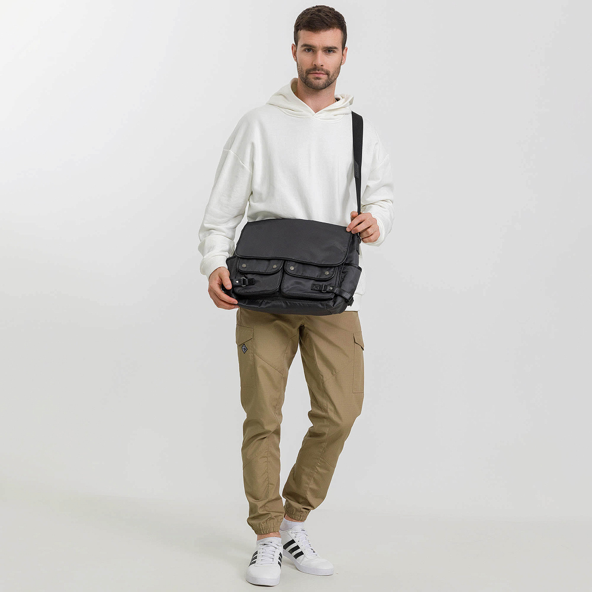 Сумка через плечо Dr.Koffer из нейлона и натуральной кожи