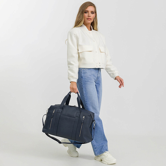 Сумка дорожная Dr.Koffer  из натуральной кожи синяя