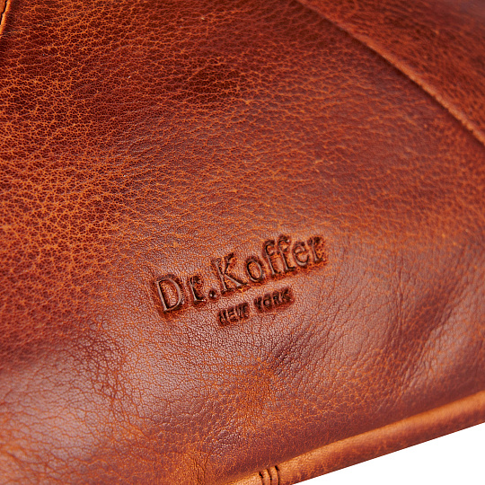 Сумка на пояс Dr. Koffer из натуральной кожи коричневая