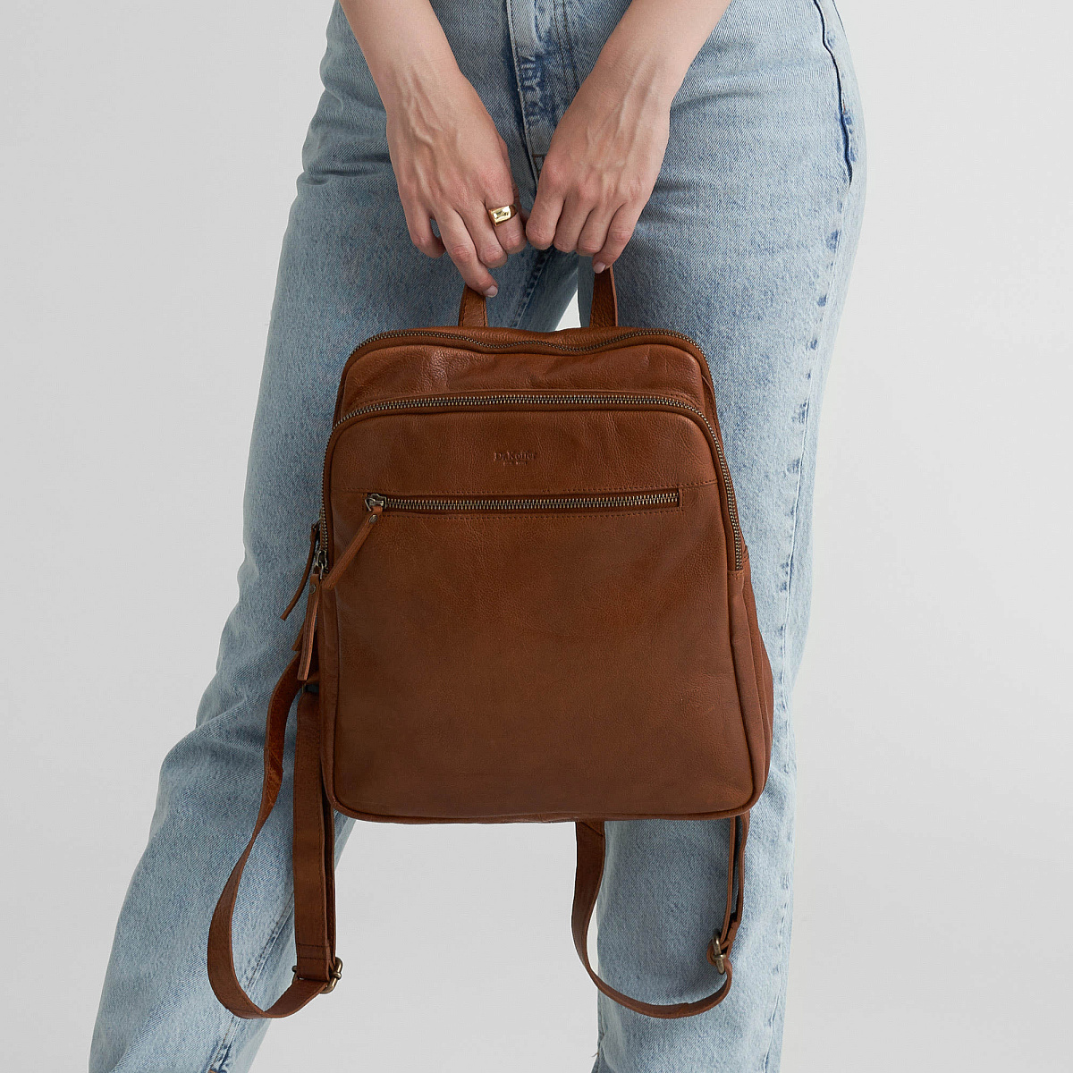 Рюкзак Dr.Koffer из натуральной кожи светло-коричневый