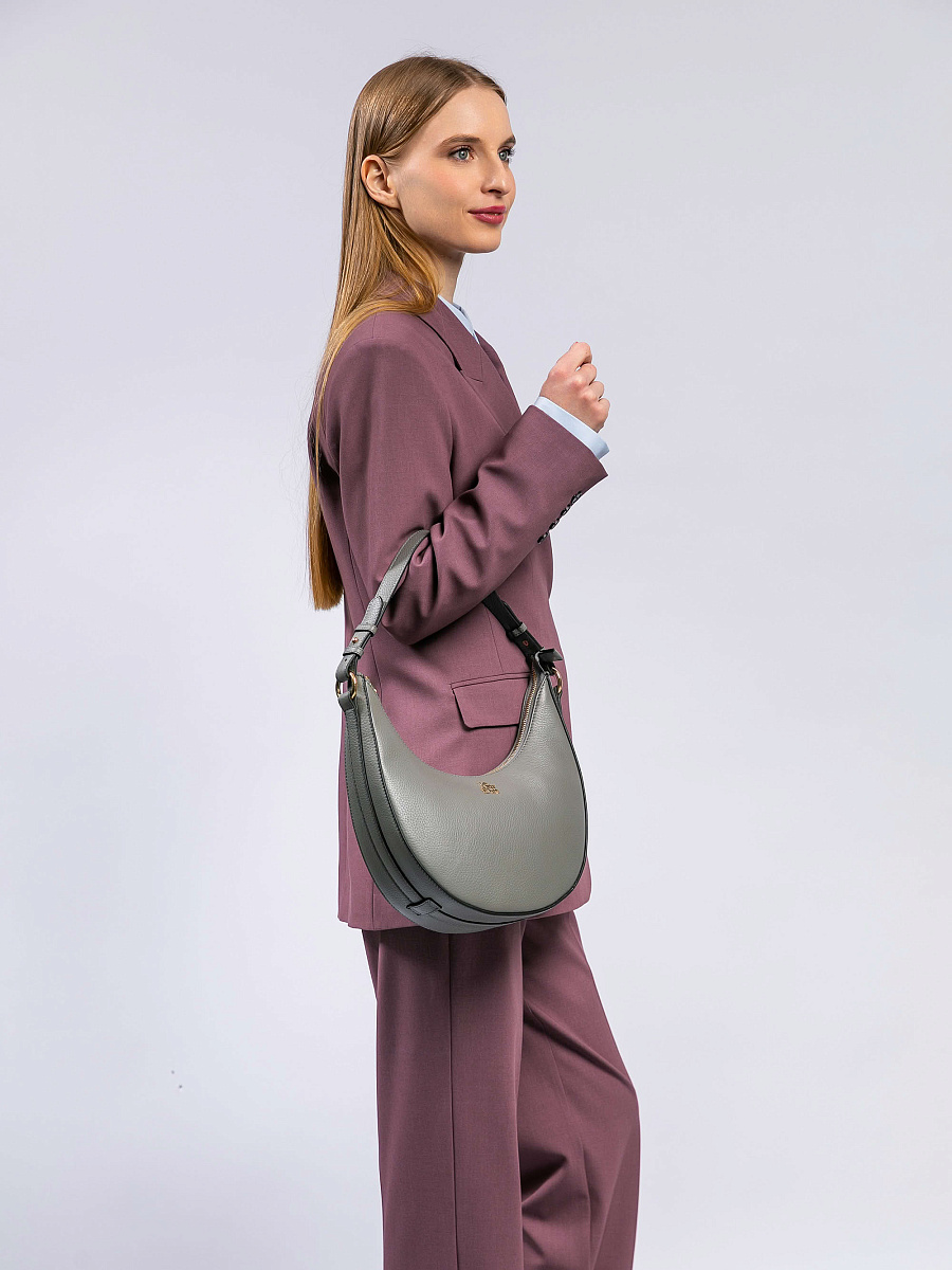 Женская сумка Dr. Koffer из натуральной кожи серая