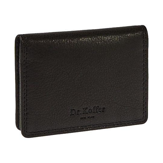 Визитница Dr.Koffer из натуральной кожи черная