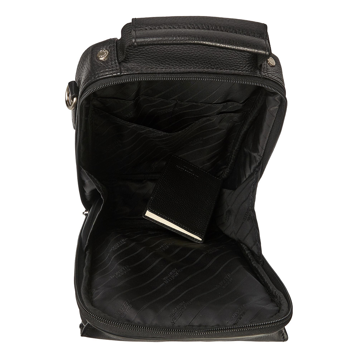 Черная кожаная сумка для документов с теснением Dr.Koffer B216170-02-04