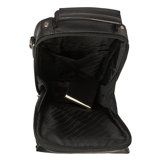 Черная кожаная сумка для документов с теснением Dr.Koffer B216170-02-04