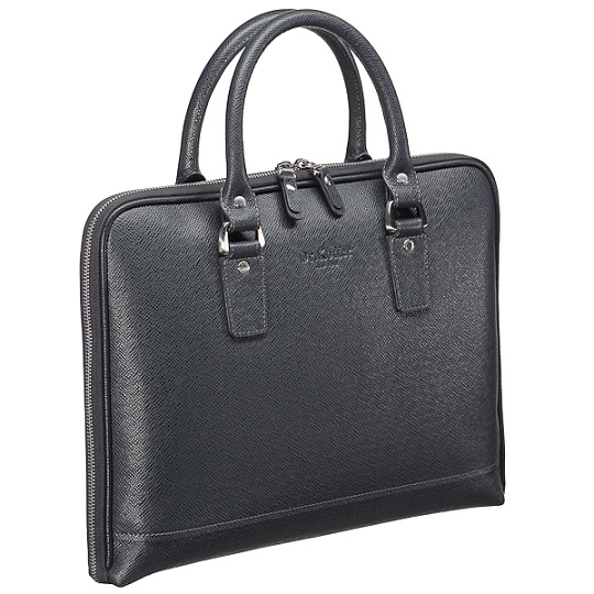 Деловая сумка Dr.Koffer из натуральной кожи серая