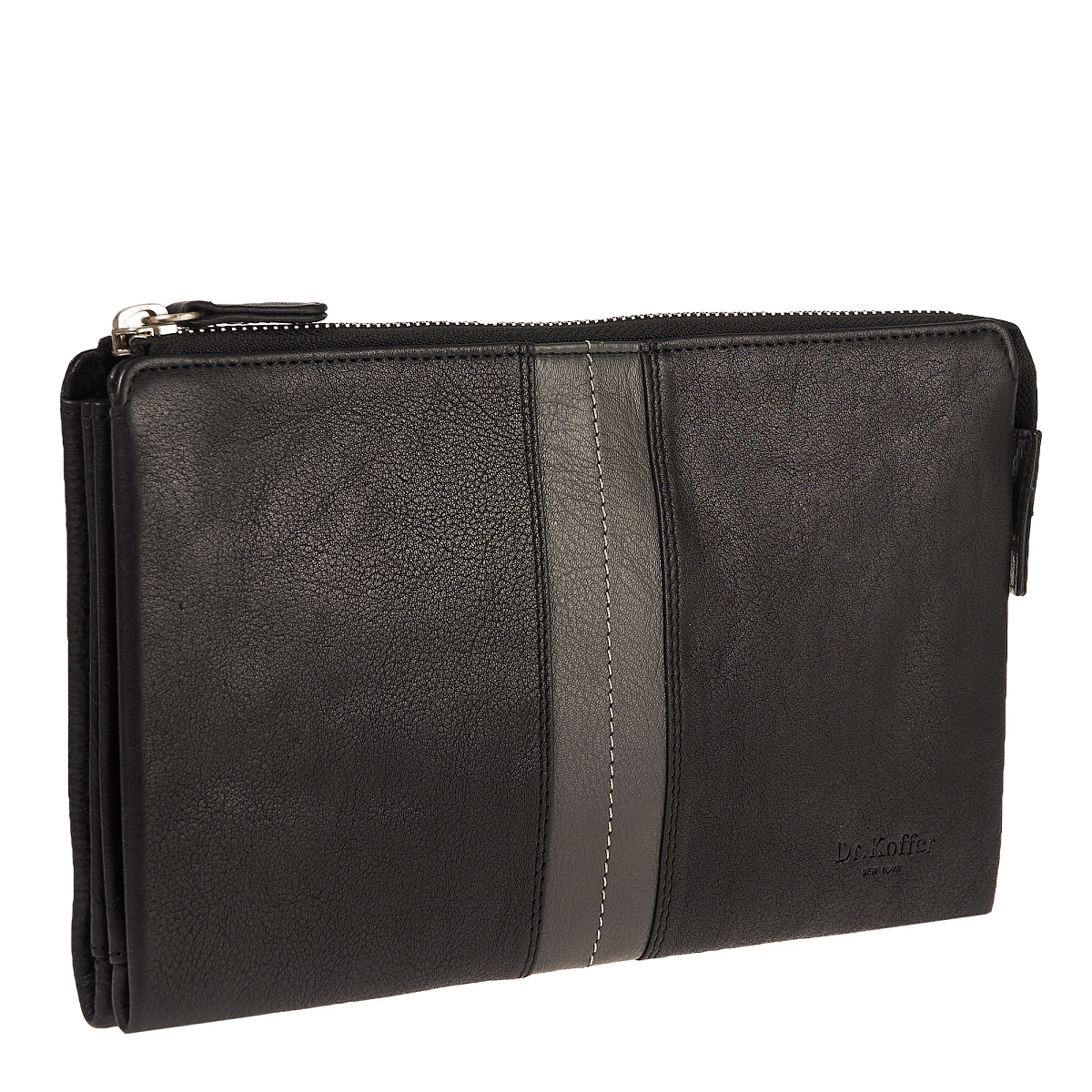 Сумка барсетка из натуральной кожи Dr. Koffer черная