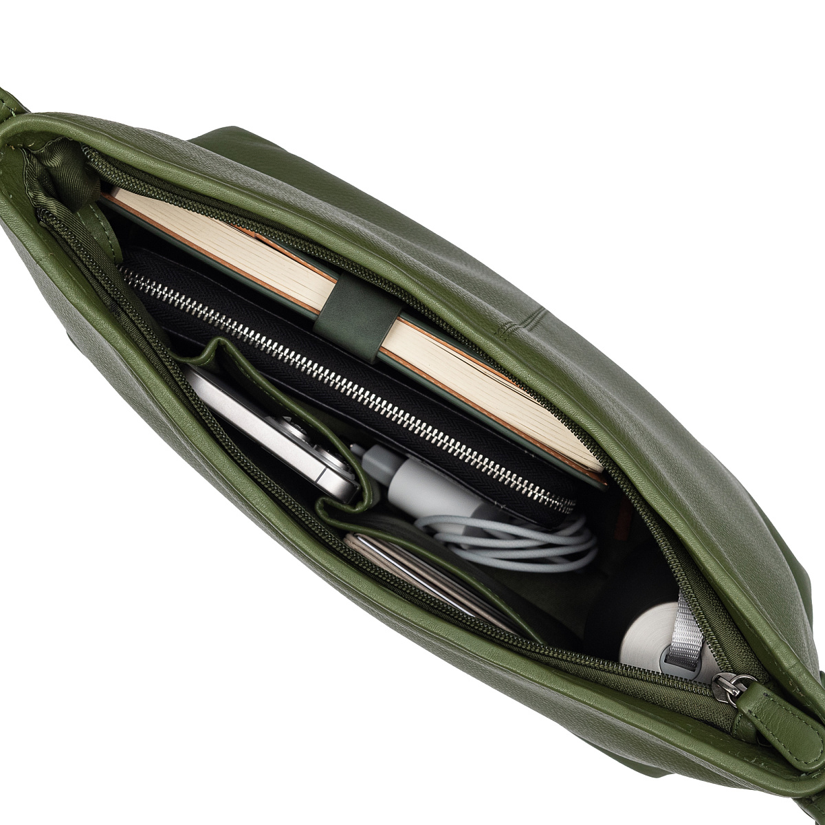 Женская сумка Dr.Koffer из натуральной кожи зеленая