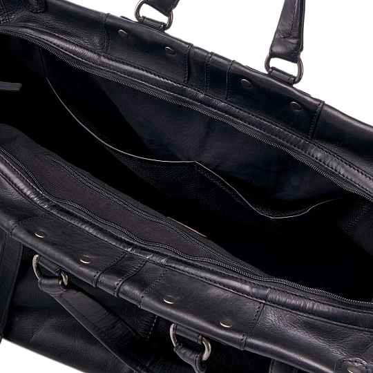 Сумка дорожная Dr.Koffer из натуральной кожи черная