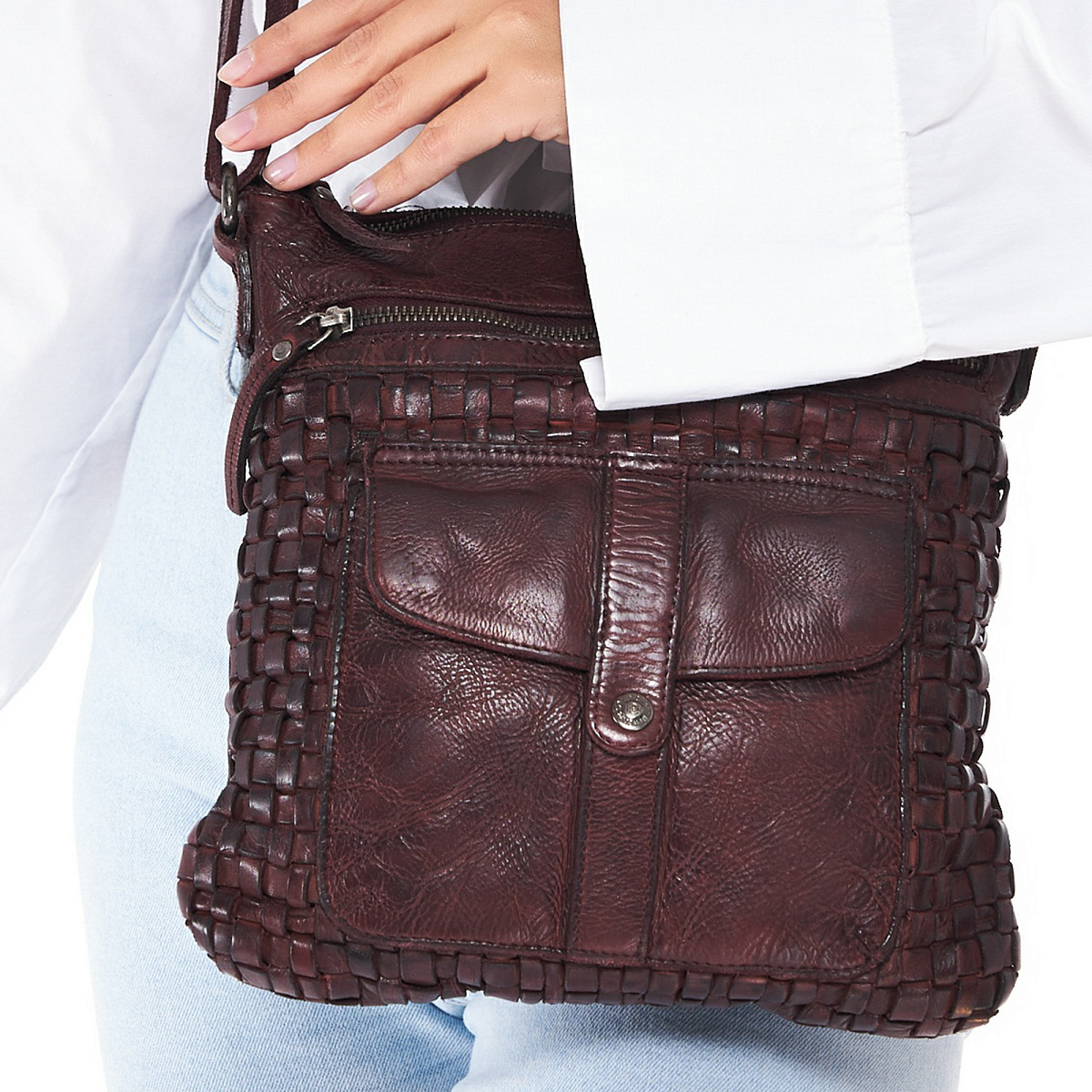 Сумка через плечо Dr.Koffer из натуральной кожи красная