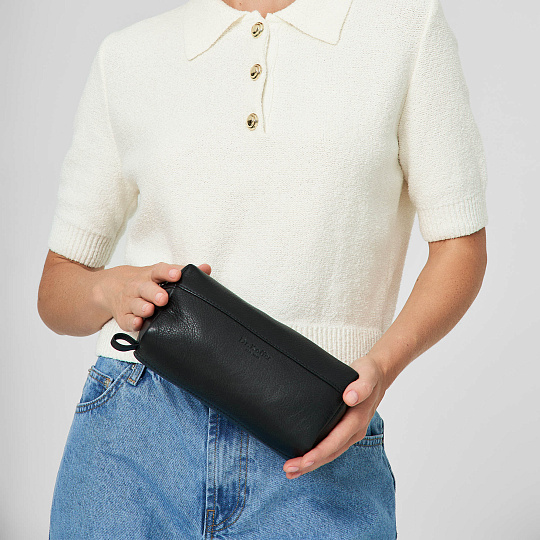 Несессер Dr. Koffer из натуральной кожи черный