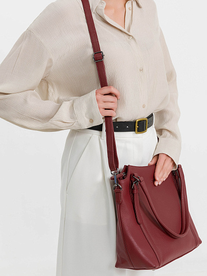 Женская сумка Dr.Koffer из натуральной кожи бордовая