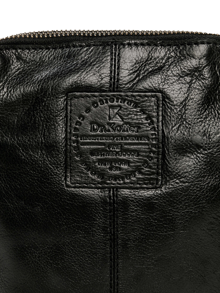 Сумка через плечо Dr.Koffer из натуральной кожи черная