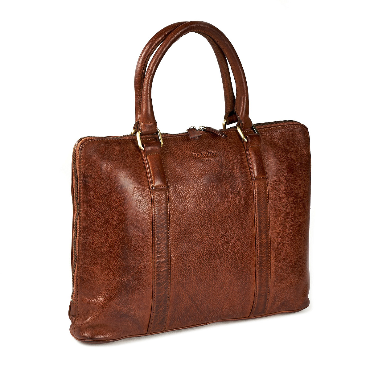 Деловая сумка Dr.Koffer из натуральной кожи коричневая