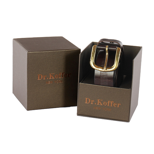 Ремень Dr. Koffer из натуральной кожи коричневый