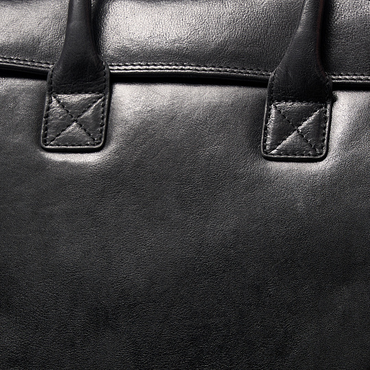 Деловая сумка Dr.Koffer из натуральной кожи черная