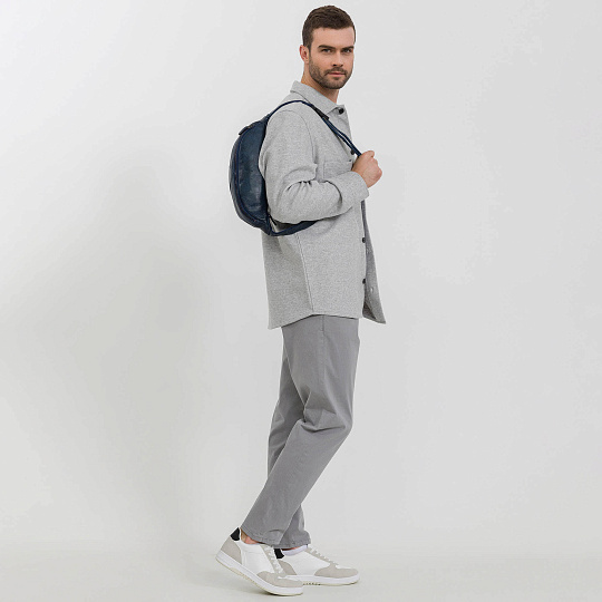 Сумка на пояс Dr. Koffer из натуральной кожи синяя