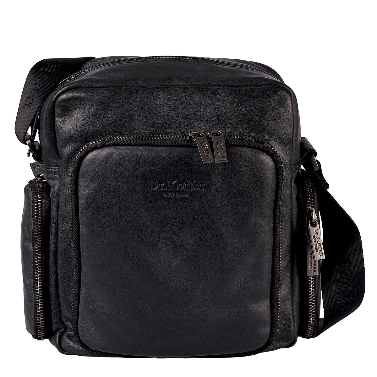 Сумка через плечо Dr.Koffer из натуральной кожи черная