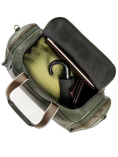 Дорожная сумка Dr. Koffer из натуральной кожи зеленая
