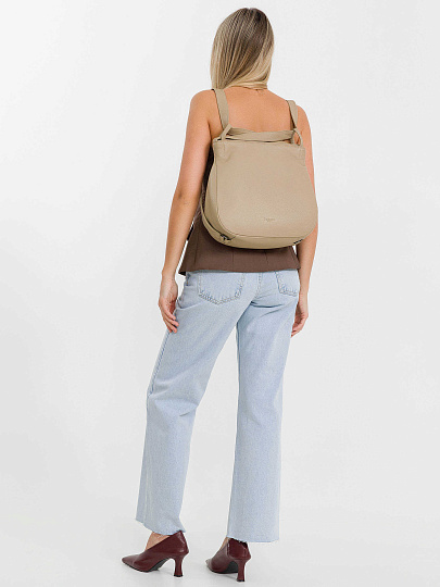 Женская сумка Dr.Koffer из натуральной кожи бежевая