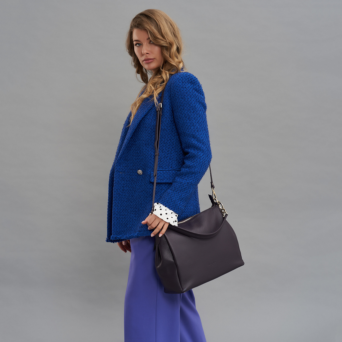 Женская сумка  Dr. Koffer из натуральной кожи фиолетовая