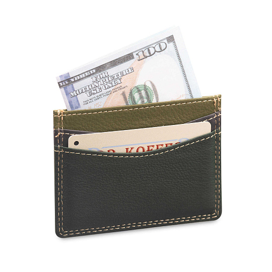 Кредитница Dr.Koffer из натуральной кожи зеленая